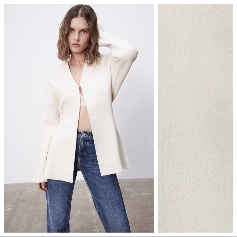 Zara cream knit cardigan